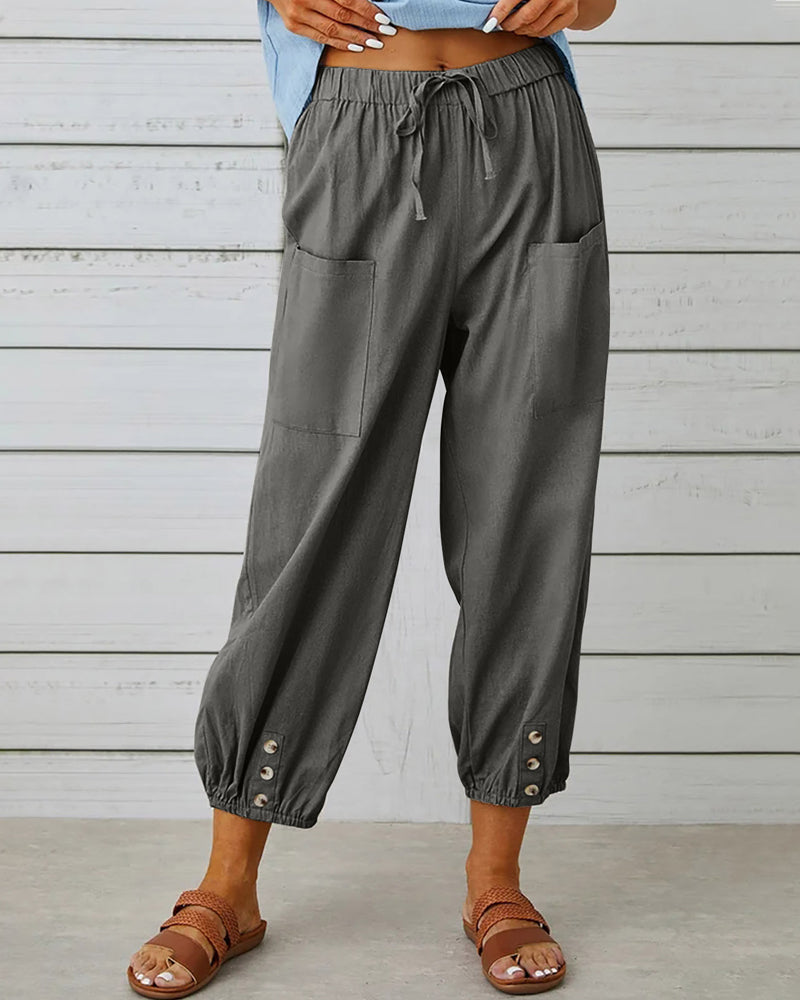 High-Waisted Women's Trousers – Olivia-Dark grey-S-The Livary