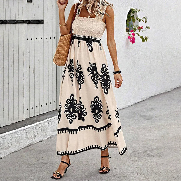 Trendy summer dress with a feminine silhouette and wrap effect – Sascha-Apricot-S-The Livary