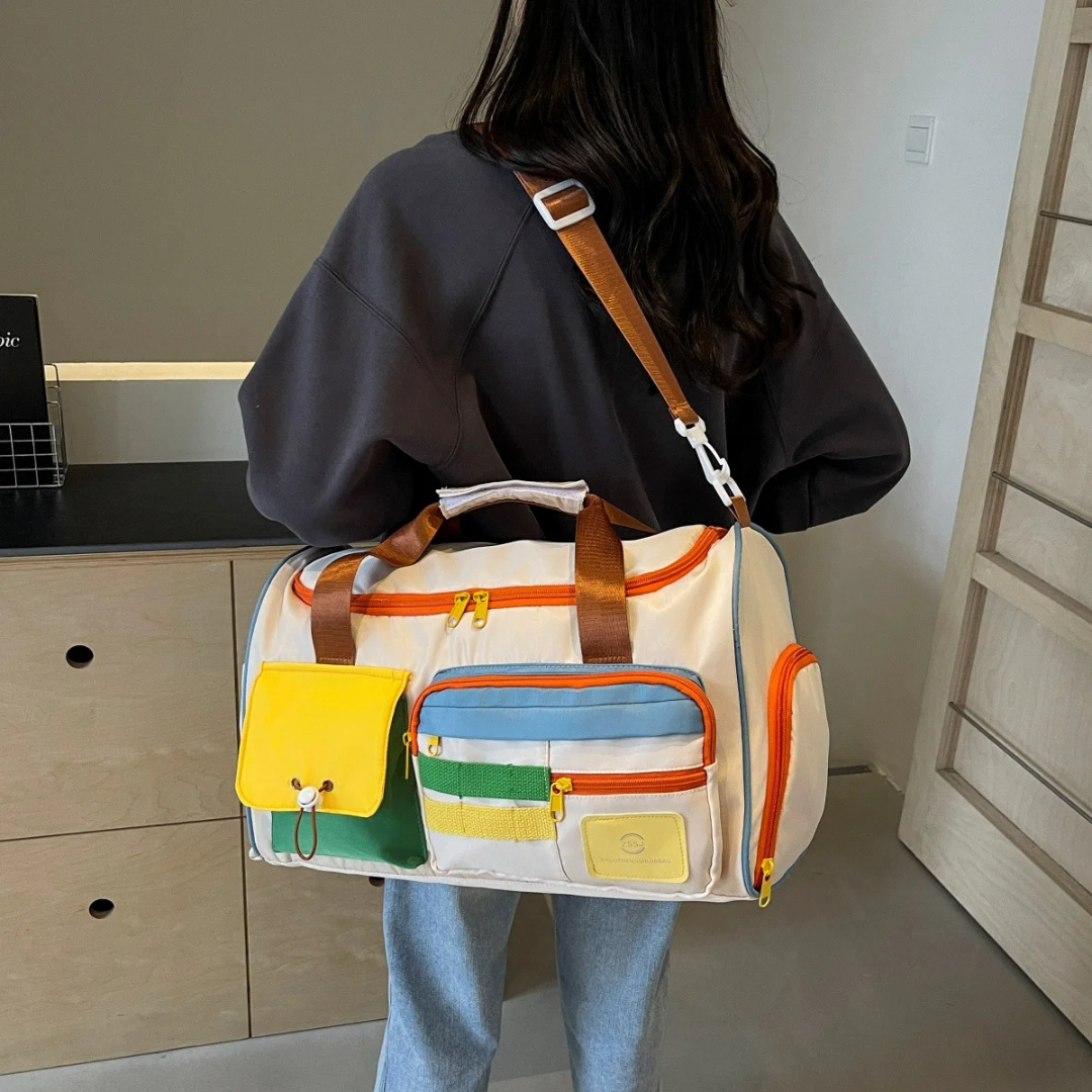 Lightweight Duffle Bag with Colour Blocks - FlexaBag-The Livary