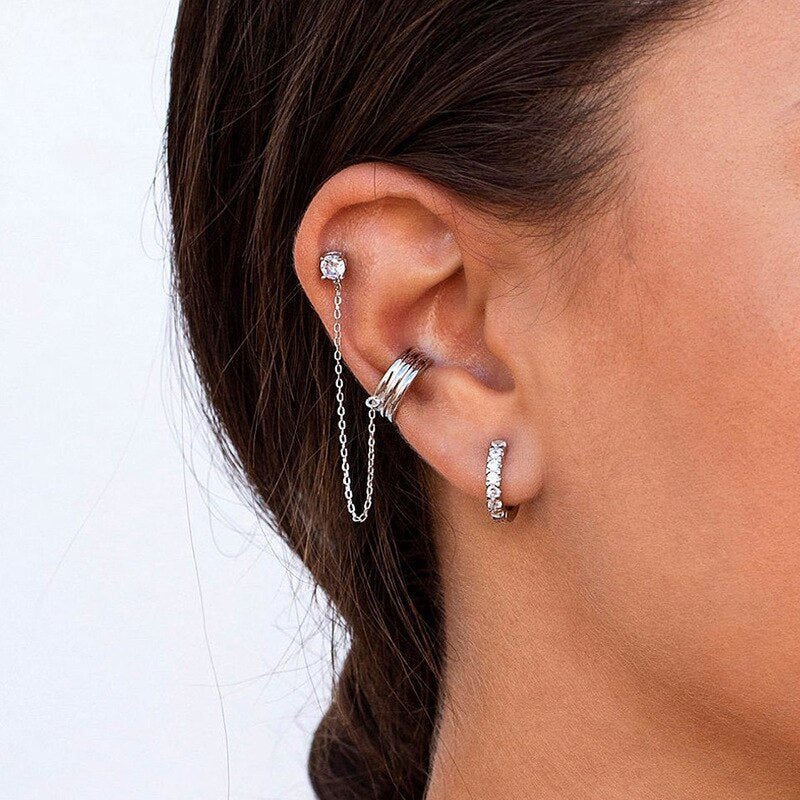 Boho Chic Earrings Set - Amira-3 Pair Set-Gold-The Livary