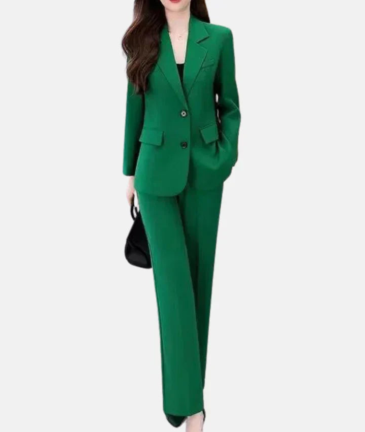 Stylish Trouser Suit with Tailored Blazer - Isabella-Vegetables-S-The Livary
