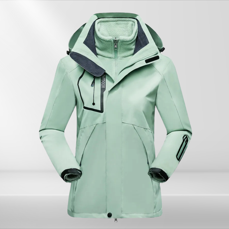 3-in-1 Outdoor Jacket for Women - Romy-Green-M-The Livary