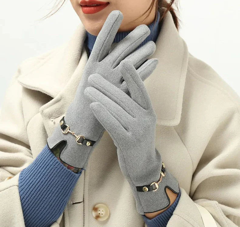 Stylish Autumn and Winter Gloves for Women - Amelia-Gray-The Livary