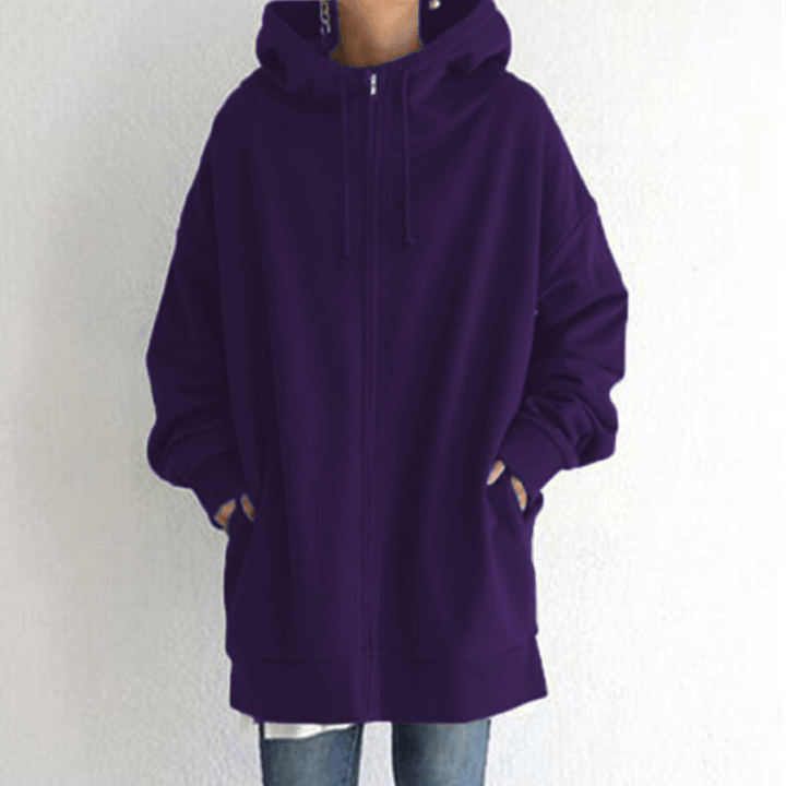 Comfortable Women's Jacket with Hood - ComfyHood-Purple-S-The Livary