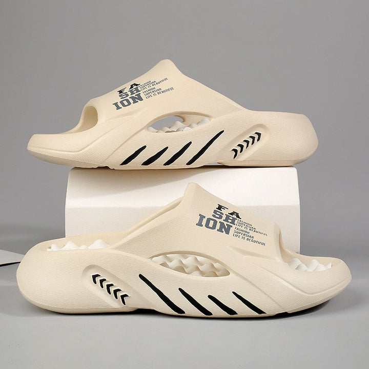 Orthopaedic massage slippers with nubs for ladies & gentlemen – Vitalis-Khaki-5-6-The Livary