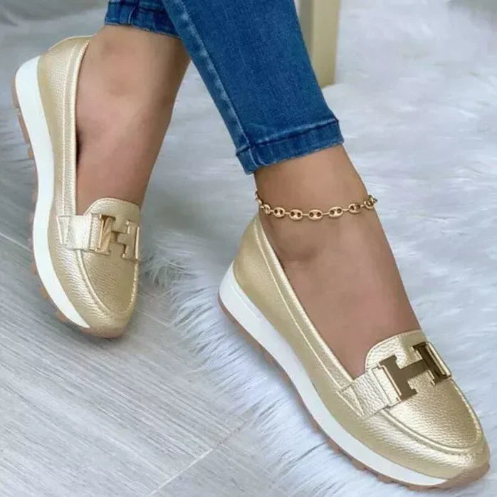 Orthopaedic Trendy Women's Shoes - Mirella-Light Gold-35-The Livary
