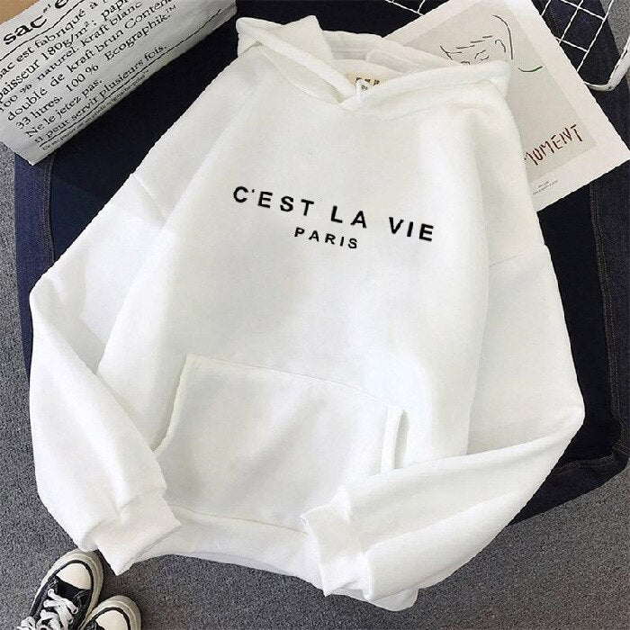 Comfortable Ladies Hoodie - Soleil-White-S-The Livary