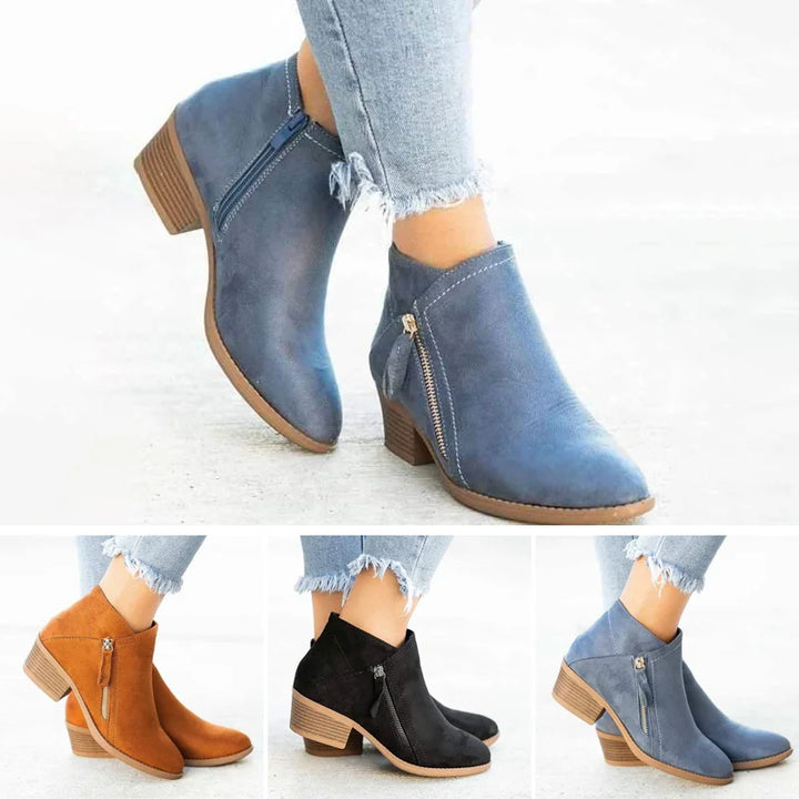 Orthopaedic Leather Ankle Boots - Helena-Blue-4.5-The Livary