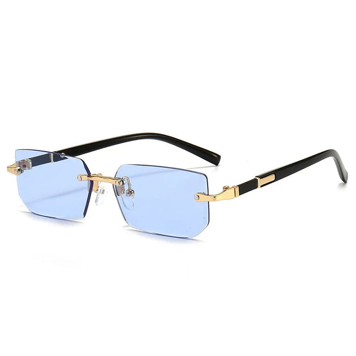 Stylish rectangular sunglasses without a frame for women - KlaraView-Blue-The Livary