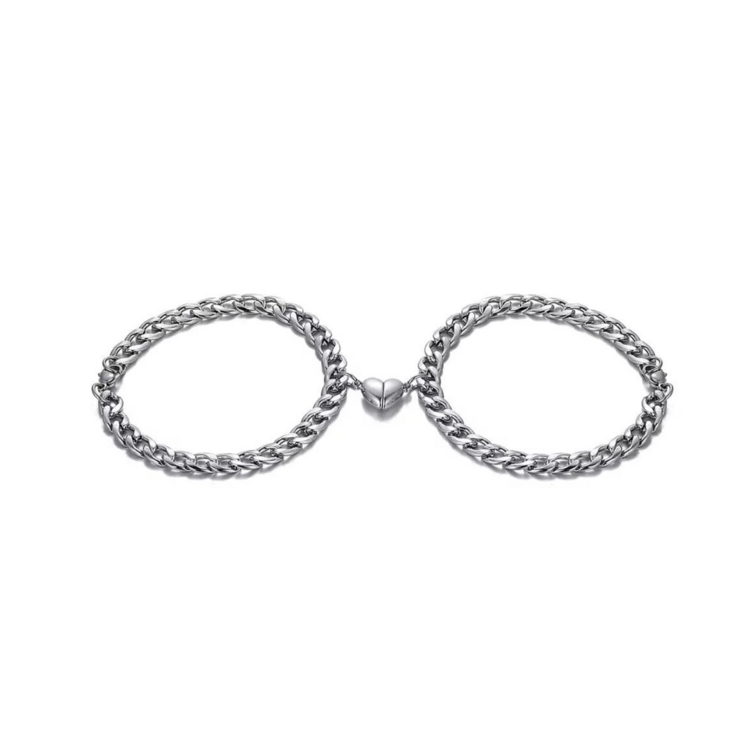 Heart Bracelet Set - Liora-Silver-The Livary