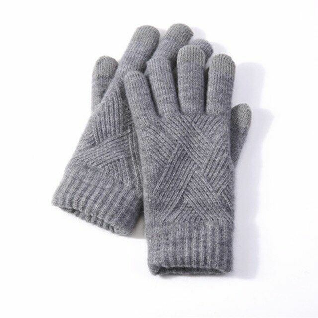 Comfy Knitted Women's Gloves - Isabelle-Dark grey-The Livary