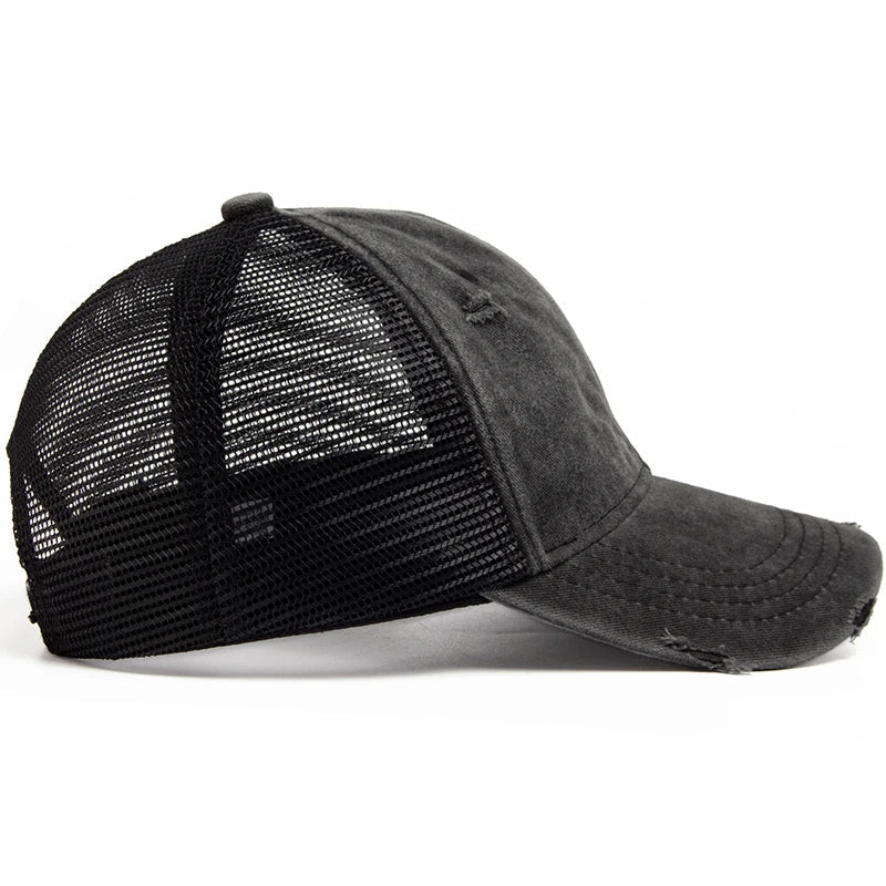 Cap with braid opening & mesh design – buy 1, get 1 free – Liora-Blue-The Livary