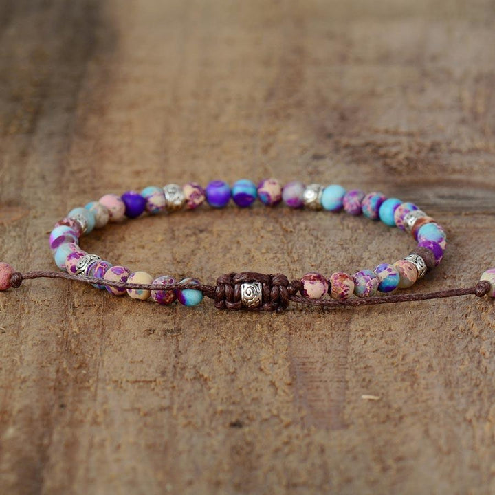 Energy Bracelet Jasper - Nyima-Purple-6.69 inches-The Livary