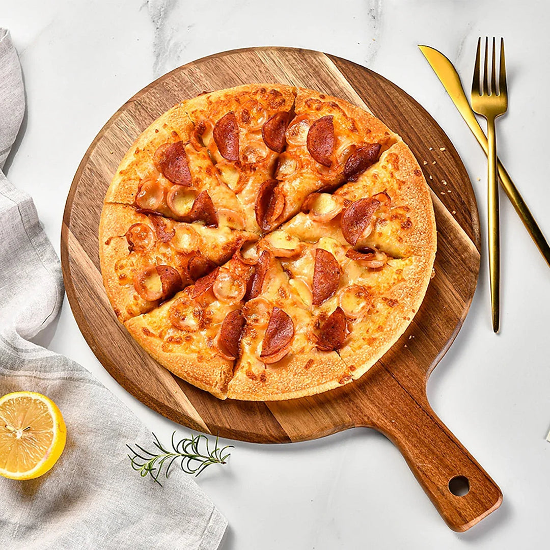 Round Cutting and Serving Board made of Acacia Wood - Sienna-The Livary