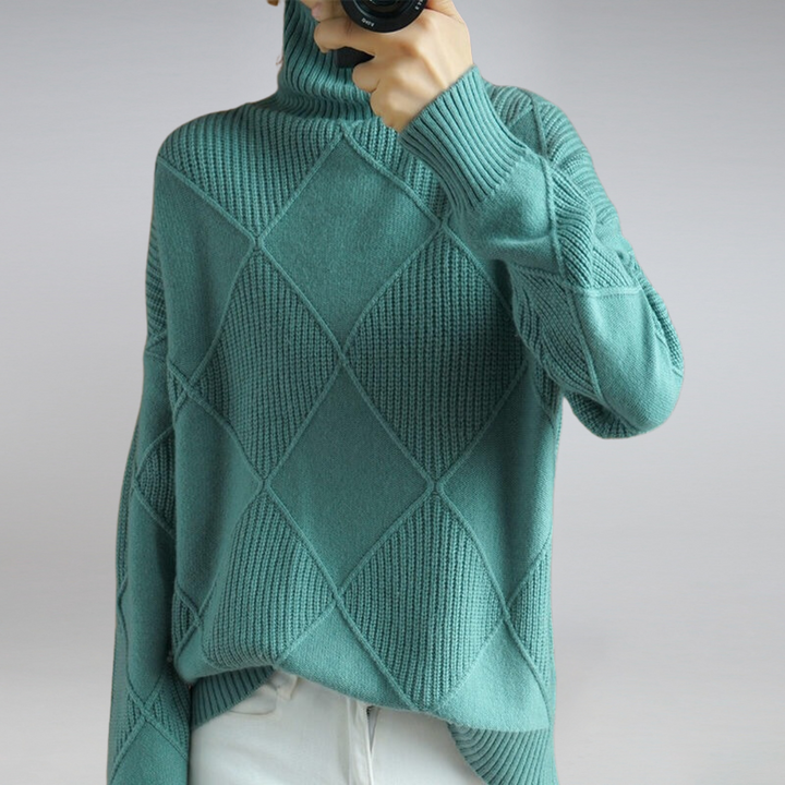 Stylish Women's Turtleneck - Isabella-Blue-S-The Livary