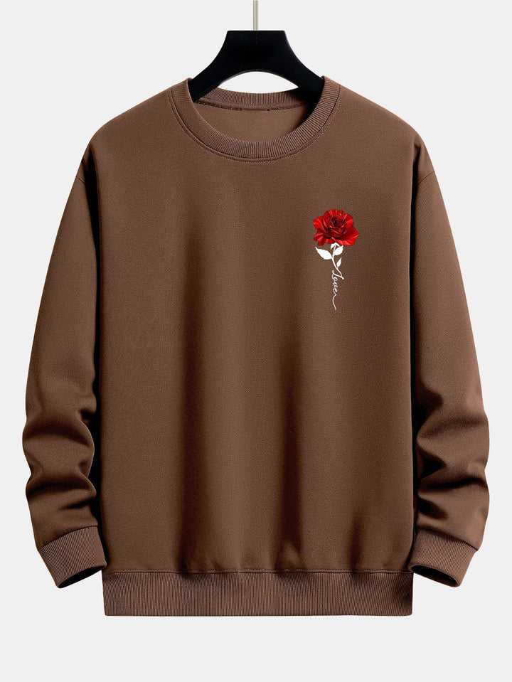 Ladies' Rose Print Sweatshirt - Amelia-White-S-The Livary