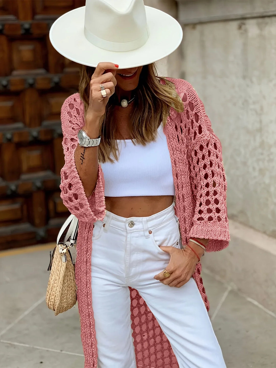 Nora Crocheted Cardigan | Stylish and Comfortable-S-Khaki-The Livary