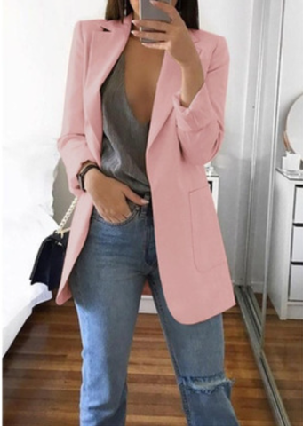 Trendy Ladies Blazer Vest - Elise-Pink-S-The Livary