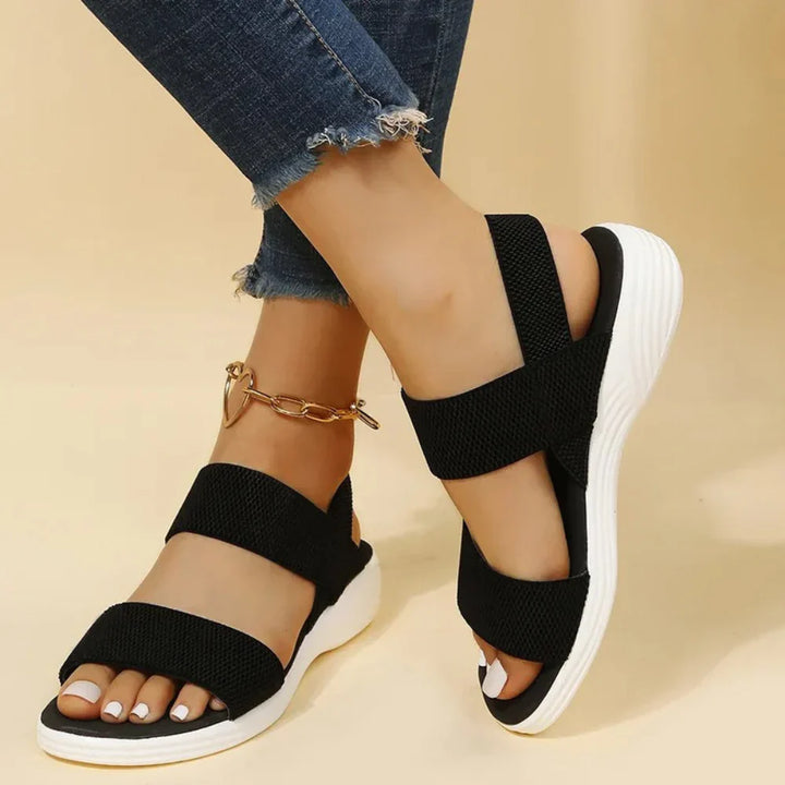 Breathable Mesh Orthopedic Sandals | Easy Slip-on Design-3.5-Black-The Livary