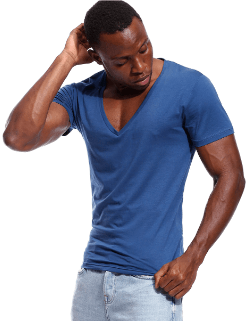 Casual & Figure-hugging Men's V-neck T-shirt – Jonas-Black-S-The Livary