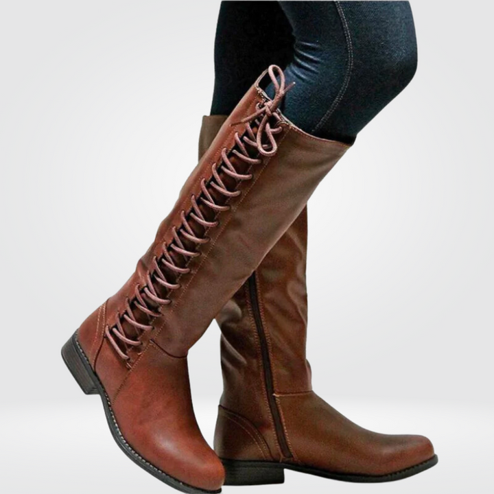 Comfortable High Women's Boots - Elena-2.5-Brown-The Livary