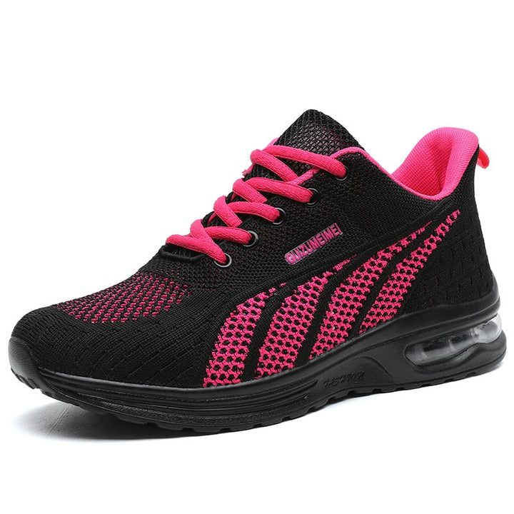 GlideMotion Run | Ergonomic Trainers with Cushioned Heel for Women-Black Pink-2.5-The Livary