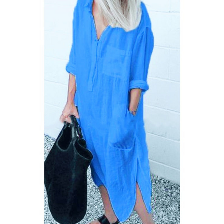 Smooth and Comfortable Long Summer Dress - Mila-Light blue-S-The Livary