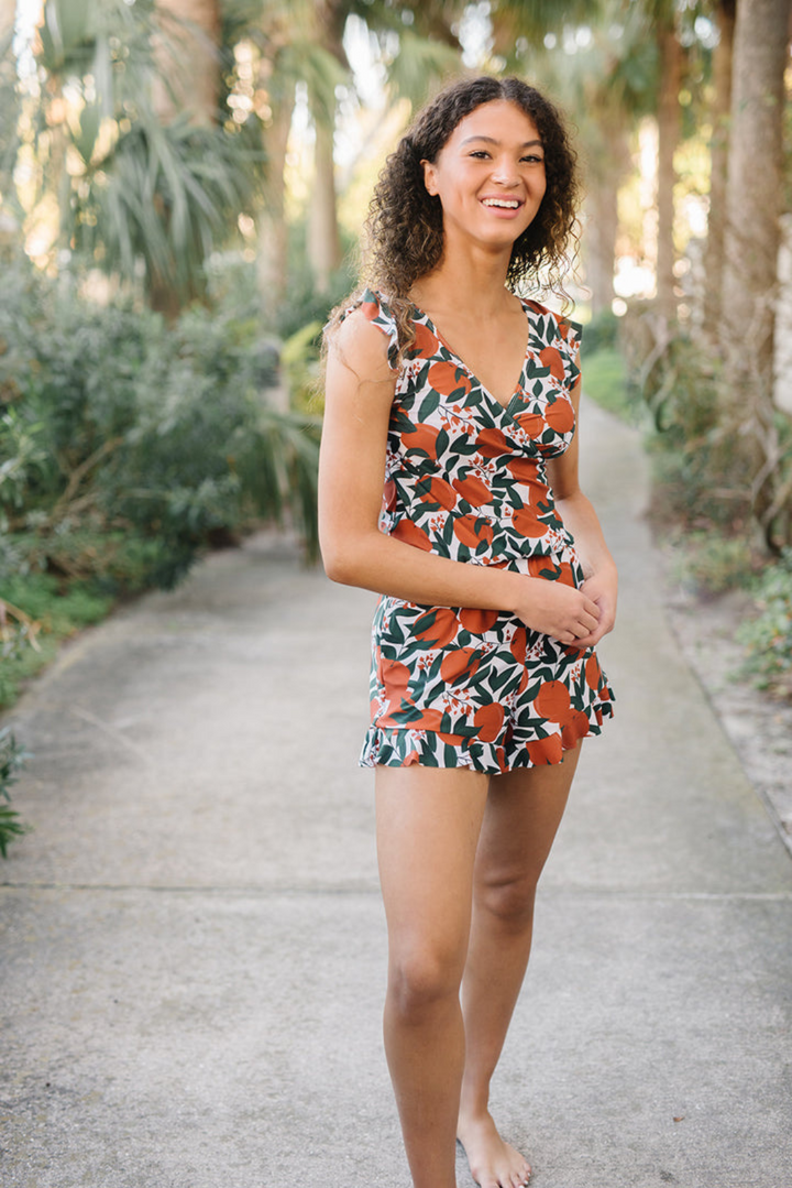 Ladies' swimming overall with integrated bra – Marisa-Flowers-XS-The Livary