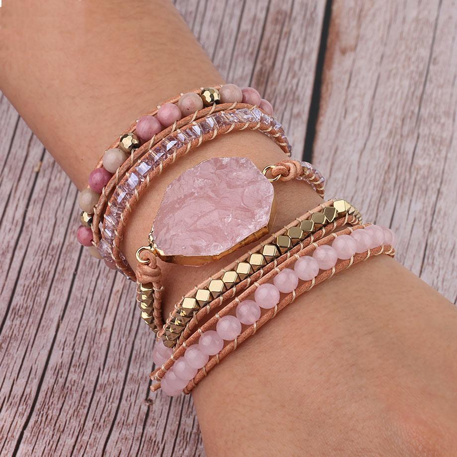 Golden Rose Quartz Bracelet - Amoria-The Livary