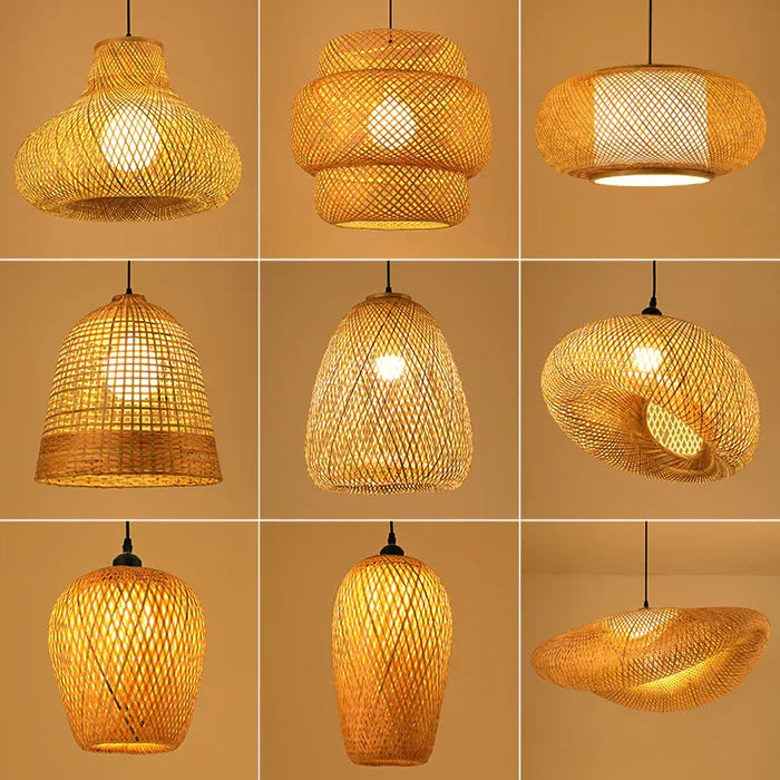 Handmade Rattan Pendant Lamp - RayaLicht-A- 40 cm-The Livary