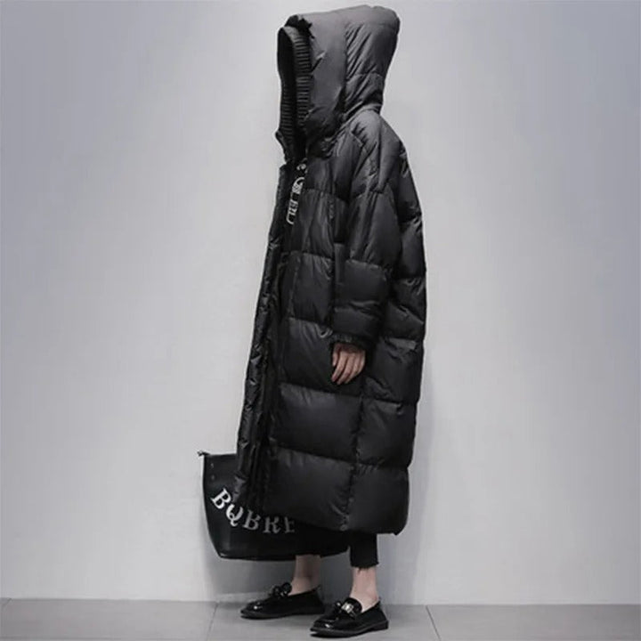 Long Ladies Winter Jacket - Amara-Black-S-The Livary