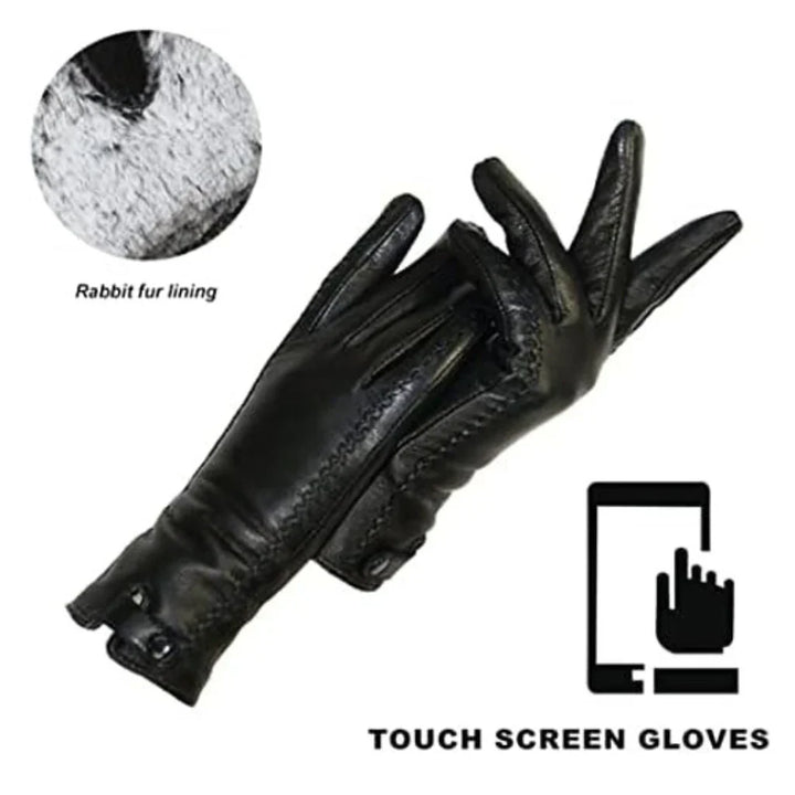 Vintage Leather Ladies Gloves - RetroGrove-S-Wol-The Livary