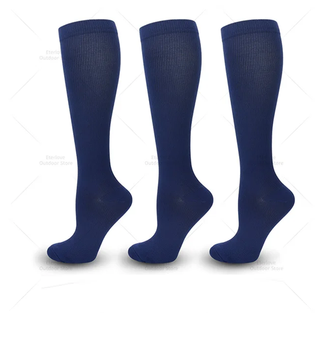 3 Pairs of Knee-High Compression Socks - FitSupport-3 pairs Blue-S-M (2.5-5)-The Livary