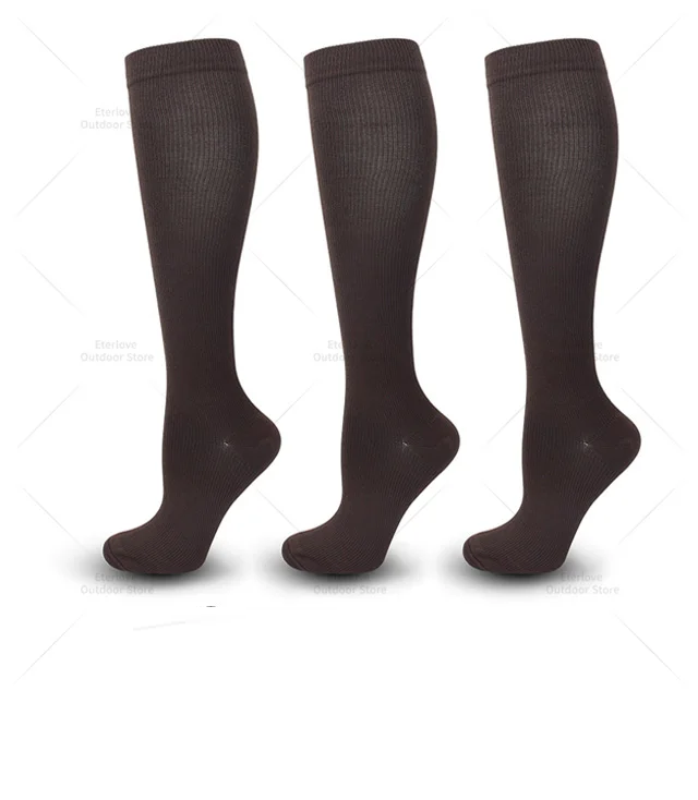 3 Pairs of Knee-High Compression Socks - FitSupport-3 Pairs Brown-S-M (2.5-5)-The Livary