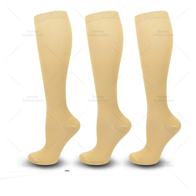 3 Pairs of Knee-High Compression Socks - FitSupport-3 pairs skin colour-S-M (2.5-5)-The Livary