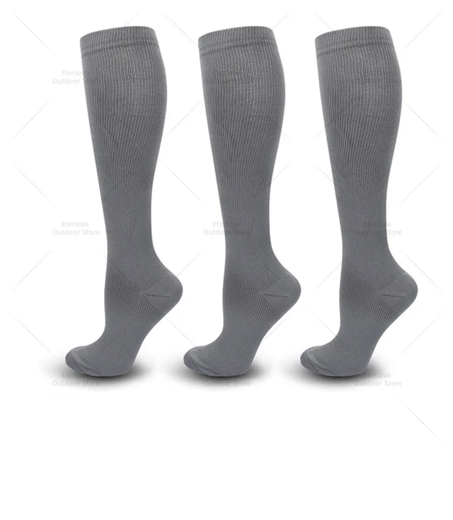 3 Pairs of Knee-High Compression Socks - FitSupport-3 pairs grey-S-M (2.5-5)-The Livary
