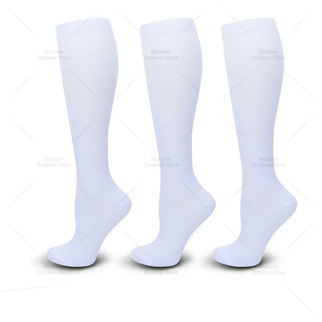 3 Pairs of Knee-High Compression Socks - FitSupport-3 Paar Wit-S-M (2.5-5)-The Livary