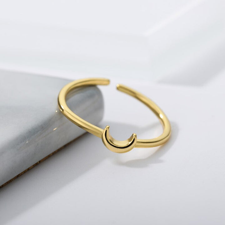 Minimalist Crescent Ring - Nova-Gold-The Livary