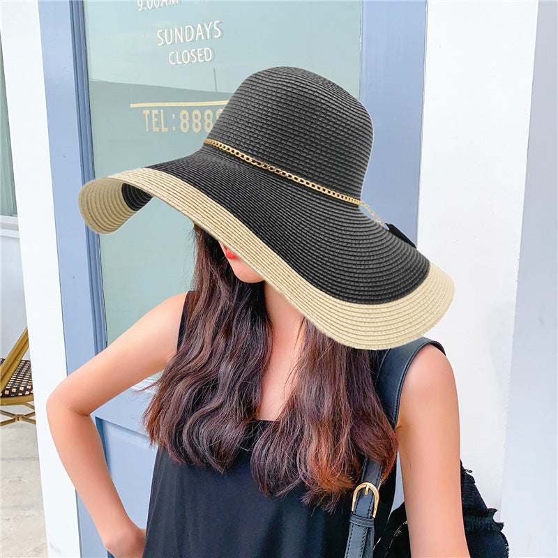 Ladies' summer hat with wide brim and UV protection – Lily-Black-One size fits all-The Livary
