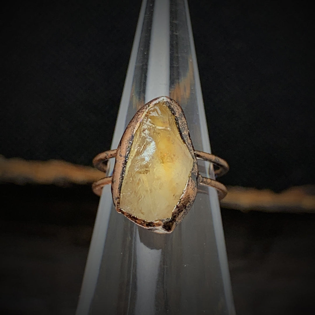 Natural Raw Birthstone Ring - Selina-January & Pomegranate-The Livary