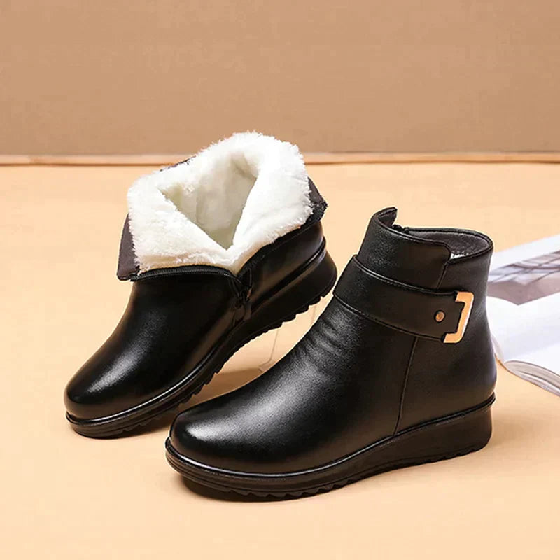 Orthopaedic Leather Ladies' Boots - Ella-Black (White Lined)-2.5-The Livary