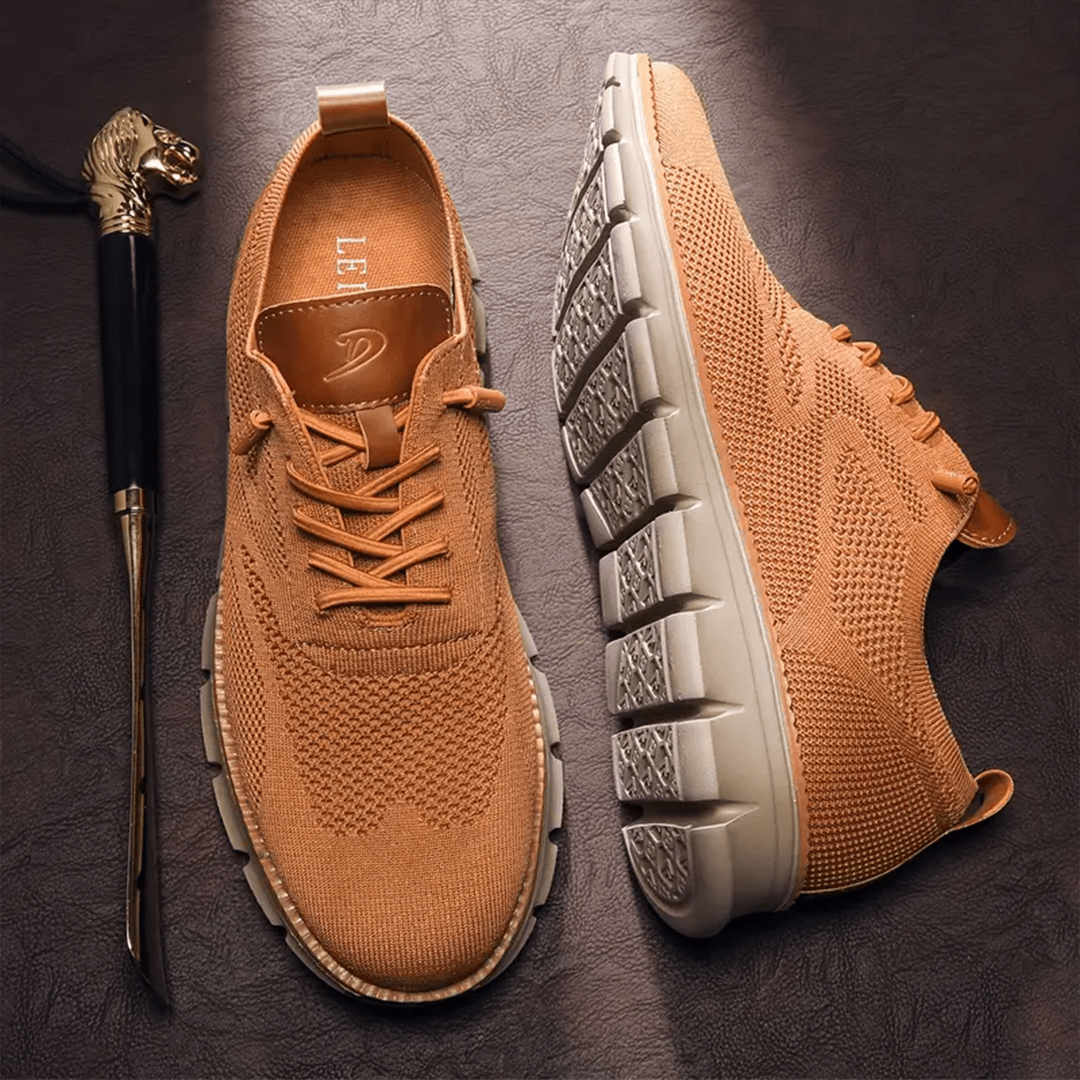Breathable & Ultra-Comfortable Men's Sneakers in Minimalist Design – Elias-Light brown-6-The Livary