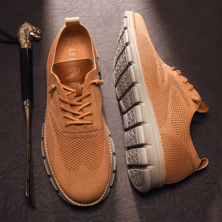 Breathable & Ultra-Comfortable Men's Sneakers in Minimalist Design – Elias-Light brown-6-The Livary