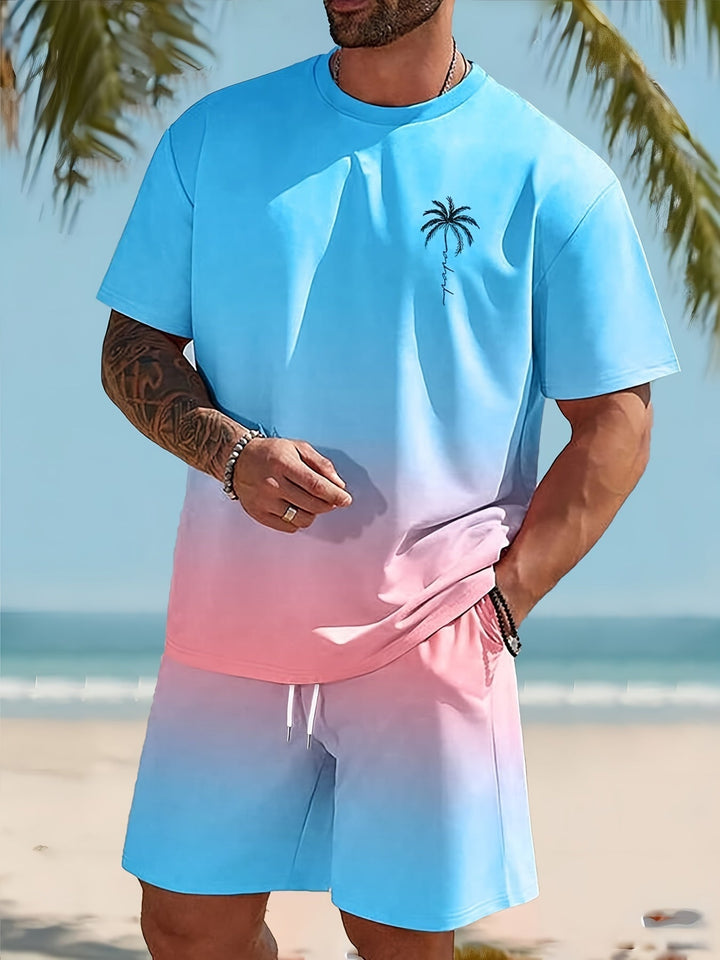 Trendy men's summer set consisting of a T-shirt and shorts - CoolFlex-S-The Livary