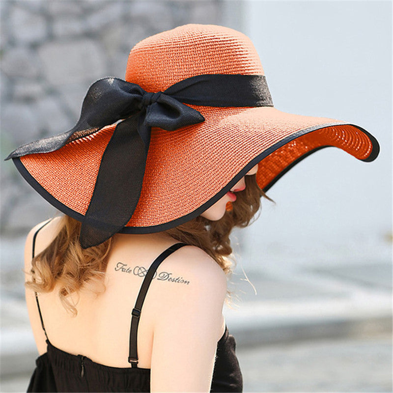 Light women's summer hat with a wide brim and stylish design – Vivian-Orange-The Livary