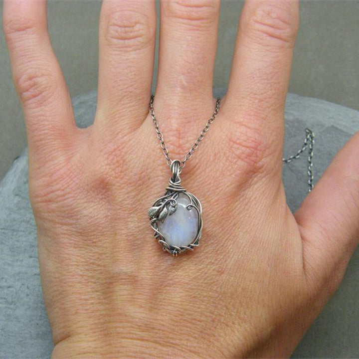 Retro Moonstone Necklace - Selene-The Livary