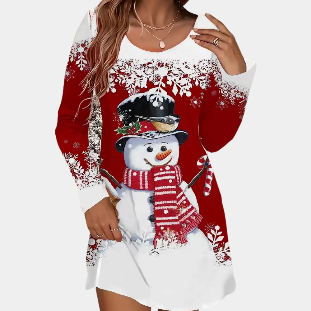 Brashine - Cheerful Christmas Dress for Ladies-XS-The Livary