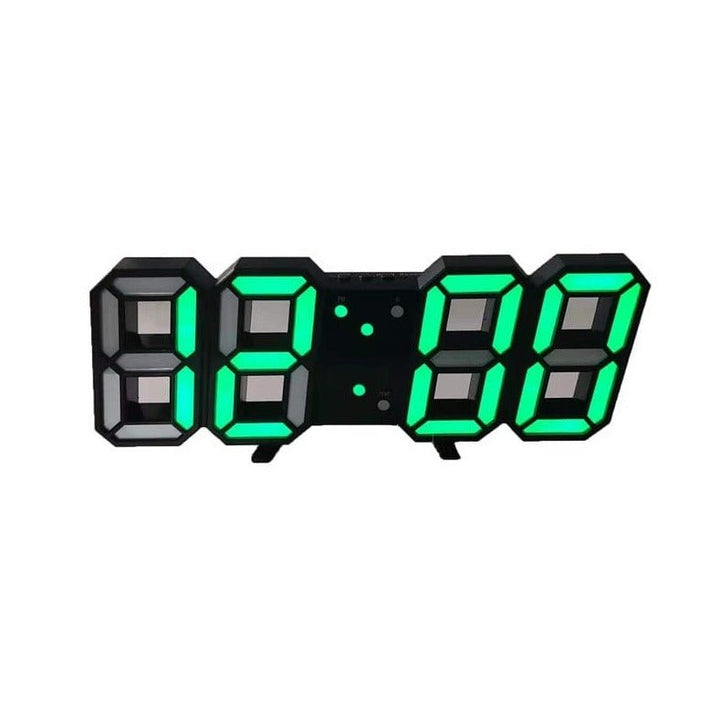 3D LED Wall Clock with Dimmable Lighting – Timora-Green-The Livary