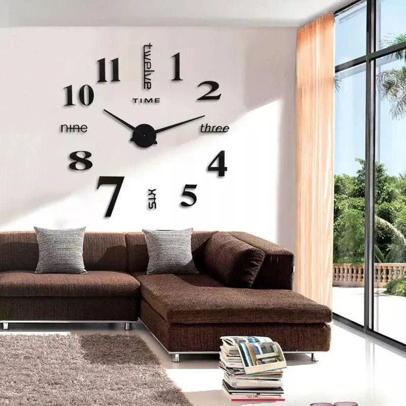 Stylish 3D Wall Clock - TimeFlow-Variant 3-Small (15.75 in)-The Livary