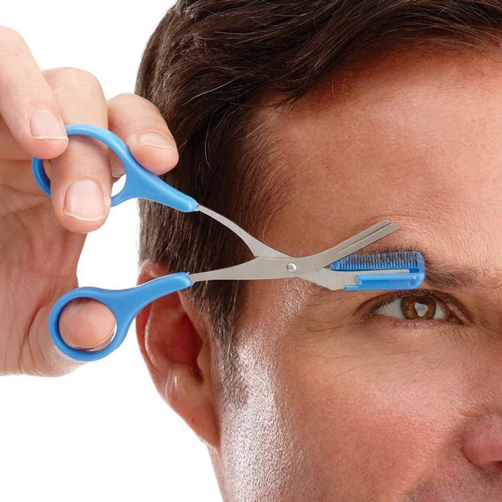 Eyebrow scissors with comb – TrimLuxe-Pink-The Livary